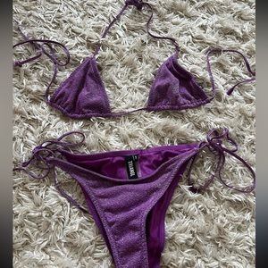 Purple Sparkly Triangl Swim 2 piece